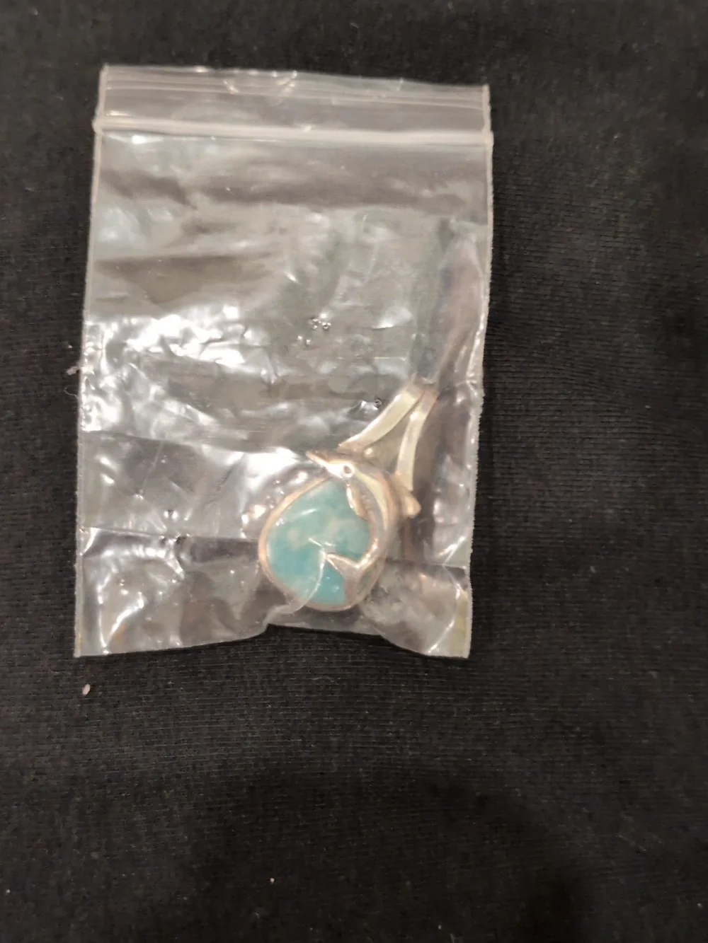 Dolphin Teardrop Caribbean Larimar Pendant & Sterling Silver - Picture 5 of 6